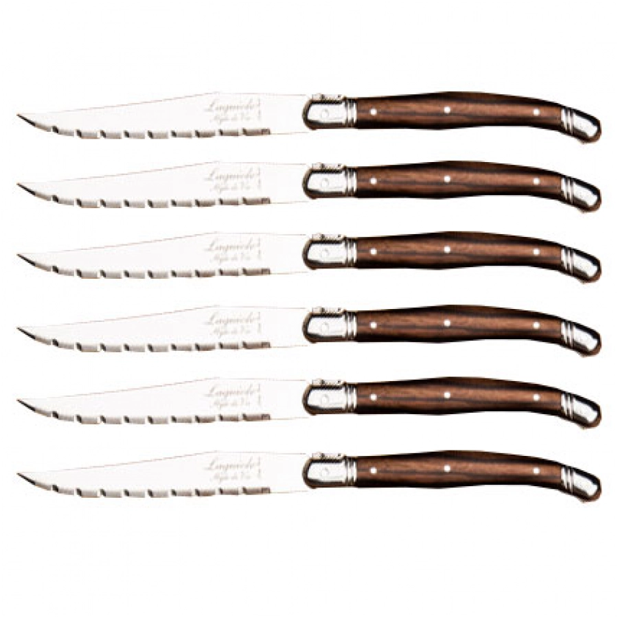 Laguiole stainless steel steak knife. 6 pcs.in block 1/7