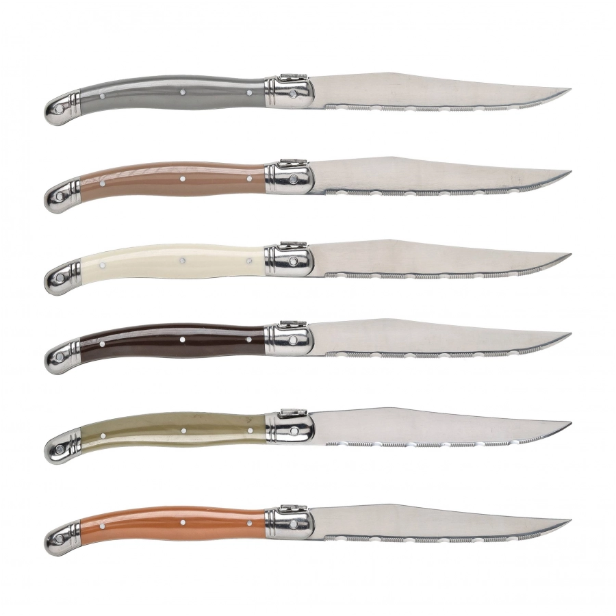 Laguiole stainless steel steak knife. 6 pcs.in block 2/6