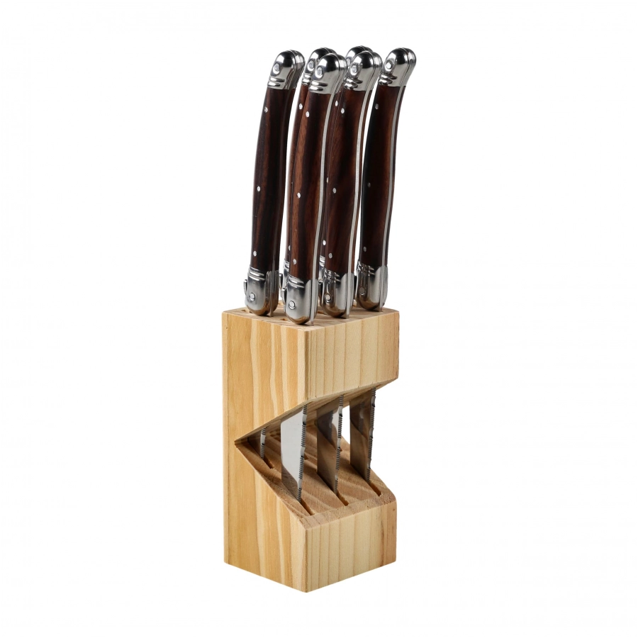 Laguiole stainless steel steak knife. 6 pcs.in block 4/6