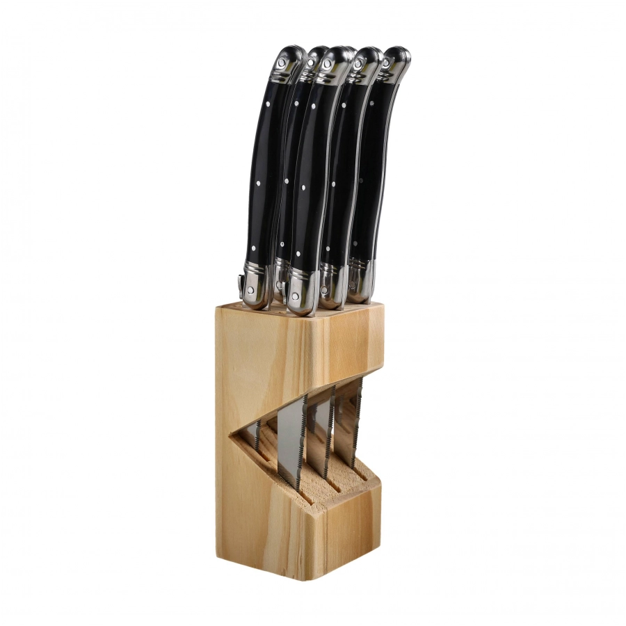Laguiole stainless steel steak knife. 6 pcs.in block 4/6