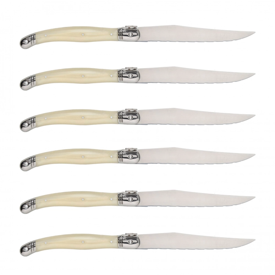 Laguiole stainless steel steak knife. 6 pcs.in block 2/6