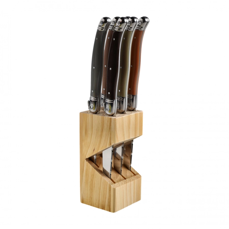 Laguiole stainless steel steak knife. 6 pcs.in block 4/6