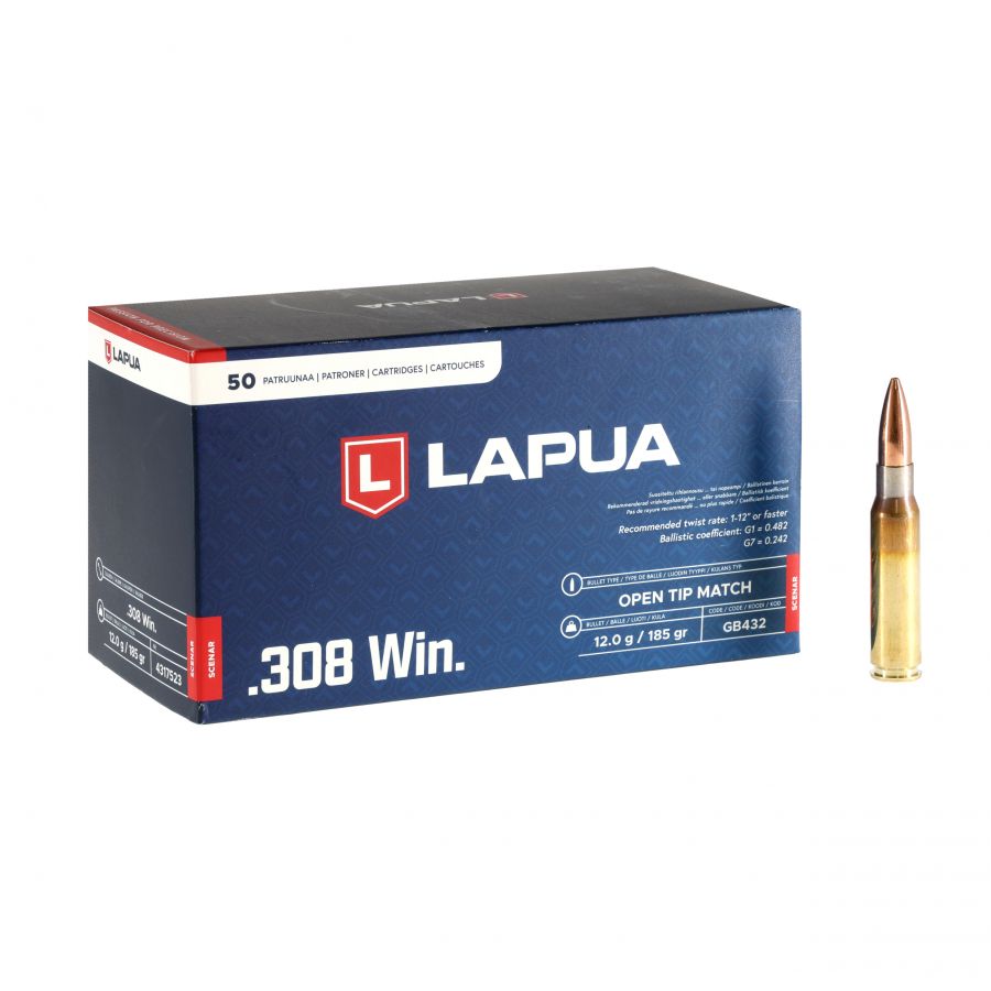 LAPUA .308 Win SCENAR 12g/185gr ammunition 1/4