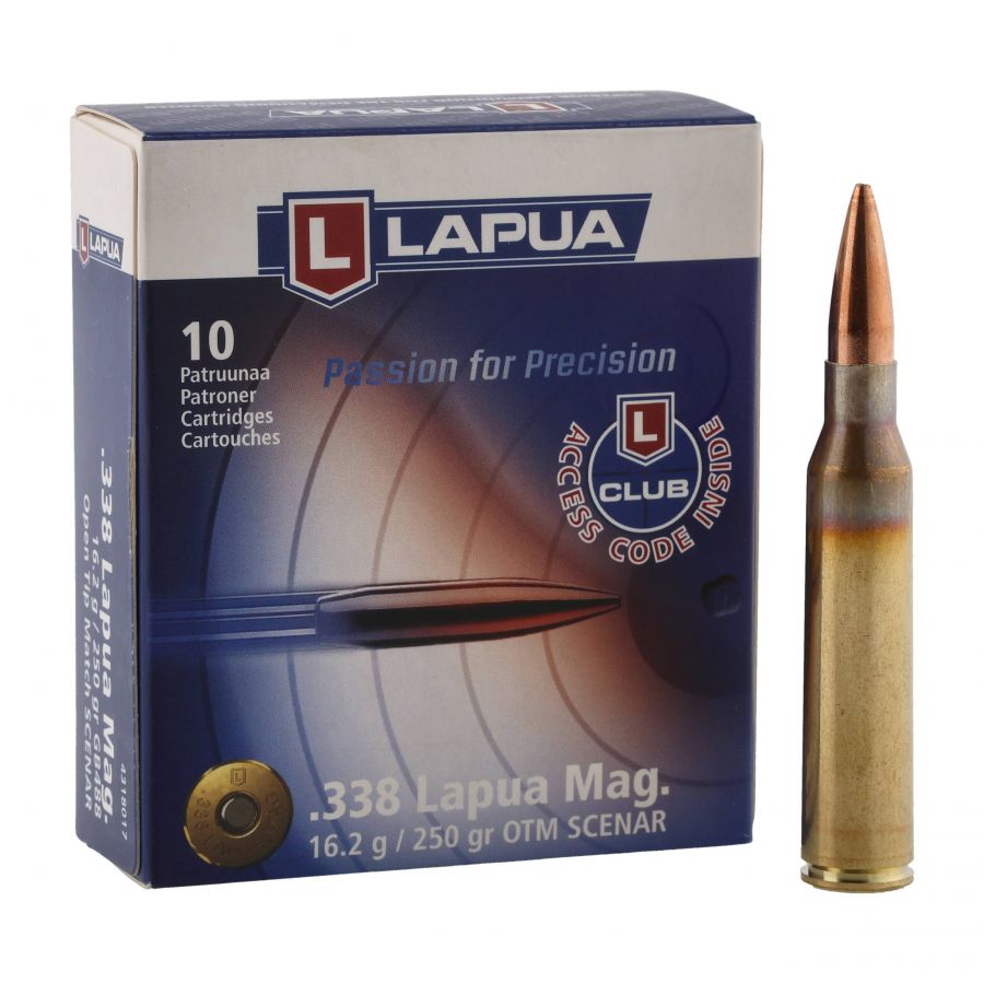 LAPUA .338LapMag SCENAR 16.2g OTM ammunition 1/4