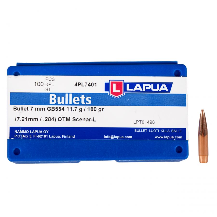 LAPUA Scenar L 7/.284 11.7g/180gr 100pcs bullet. 1/6