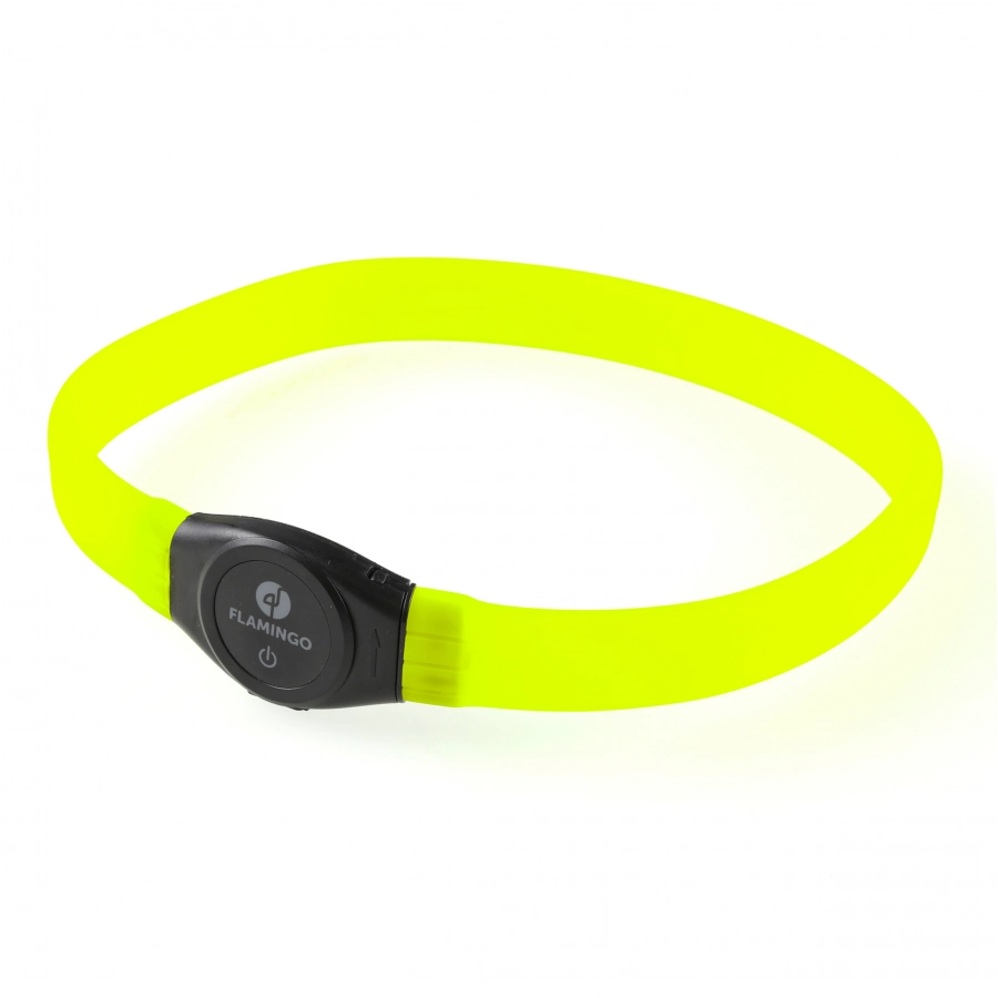 Led collar for dog Flamingo Jumbo yellow 1/4