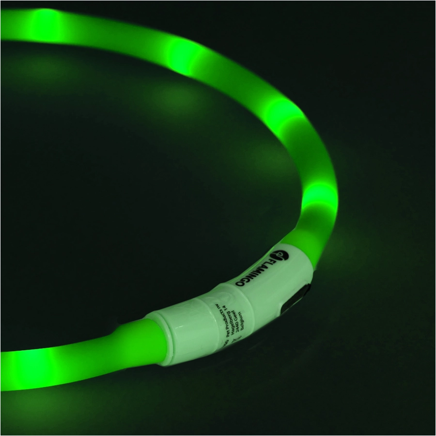 Led collar for dog Flamingo Nera green 2/4