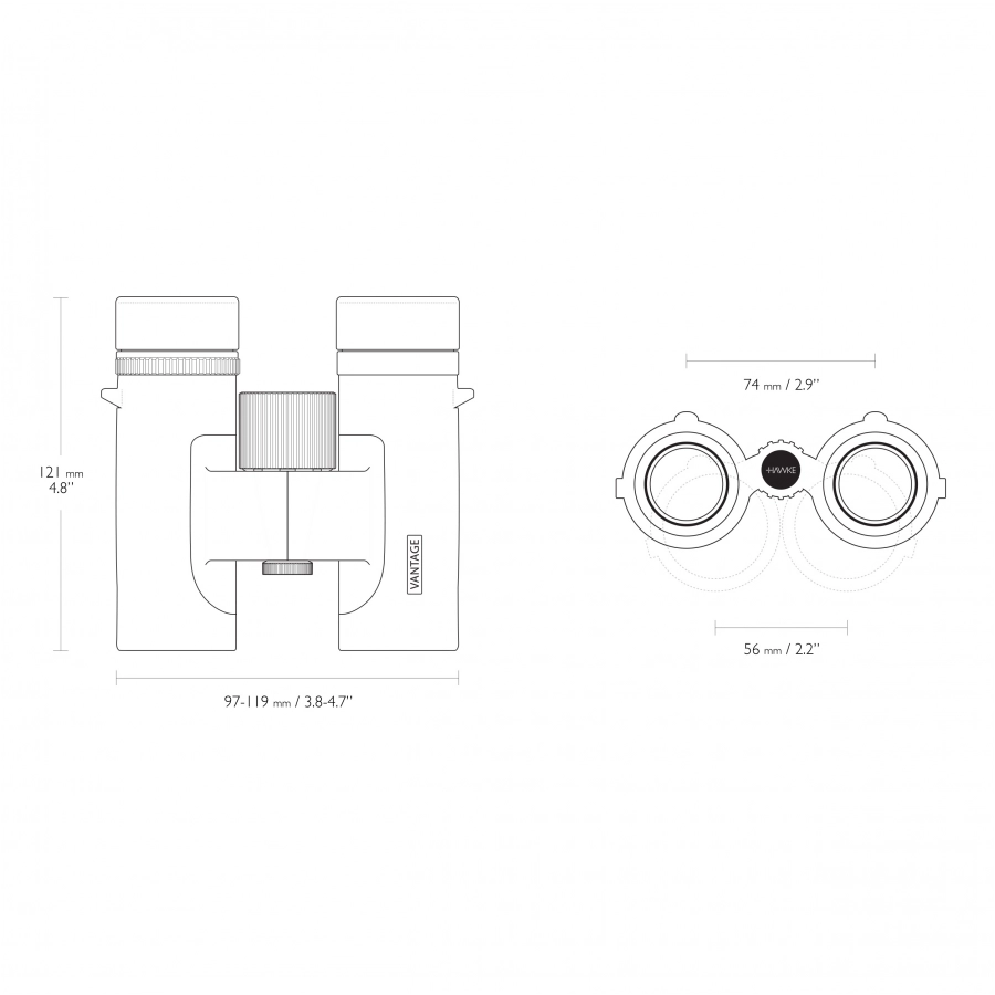 Lornetka Hawke Vantage 10x32 zielona 3/9
