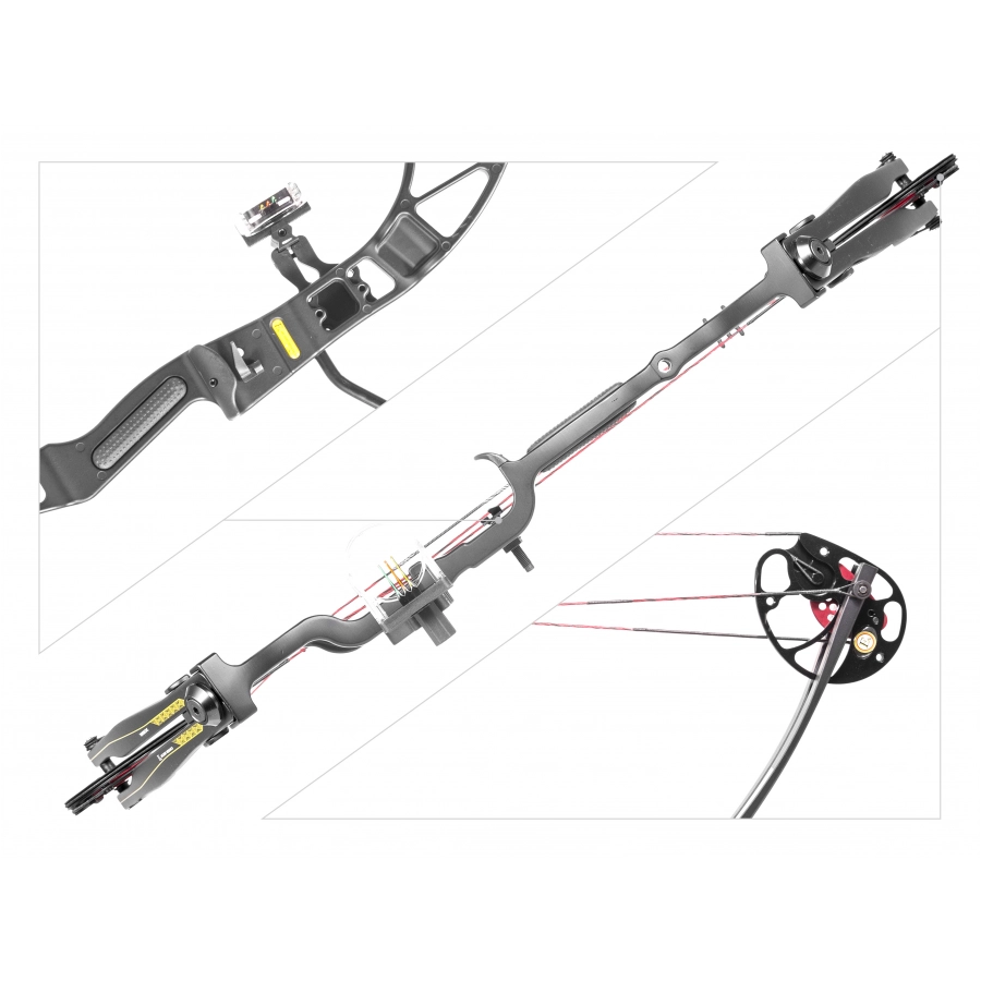 Łuk bloczkowy dla dorosłych i młodzieży  Ek Rex Quad 15-55 lb 28" czarny 2/8