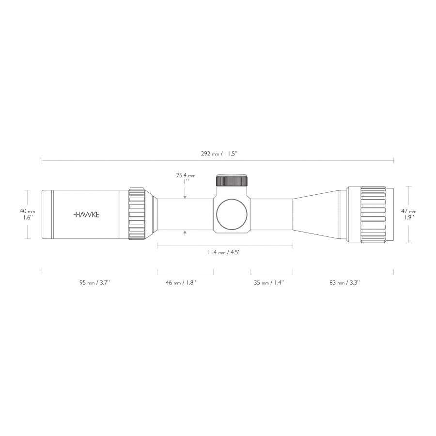 Luneta celownicza Hawke Vantage 1" 2-7x32 AO IR Mil Dot 4/14