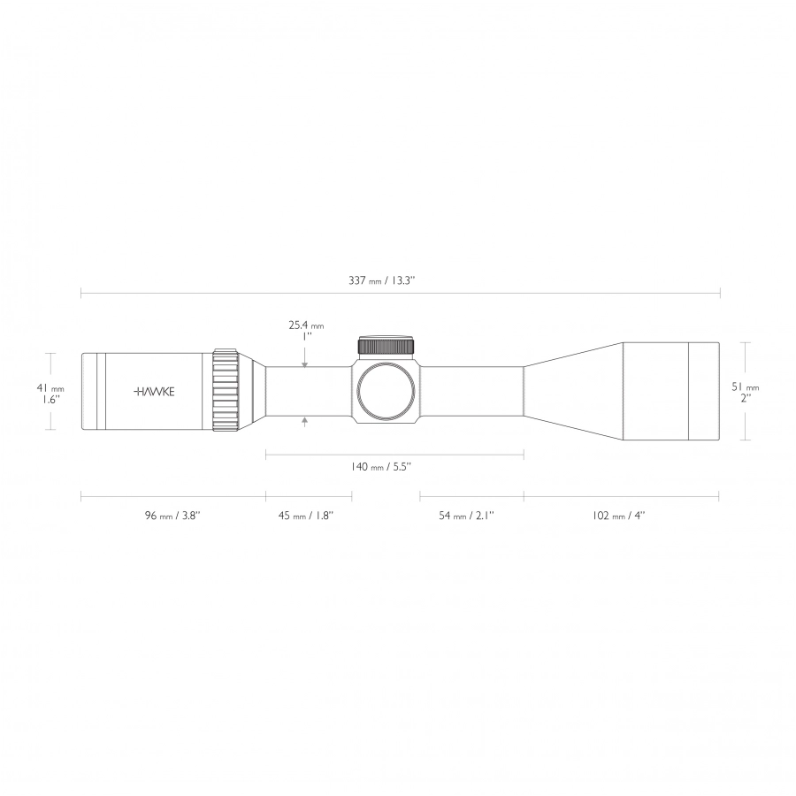 Luneta celownicza Hawke Vantage 1" 3-12x44 SF Half Mil Dot 4/10