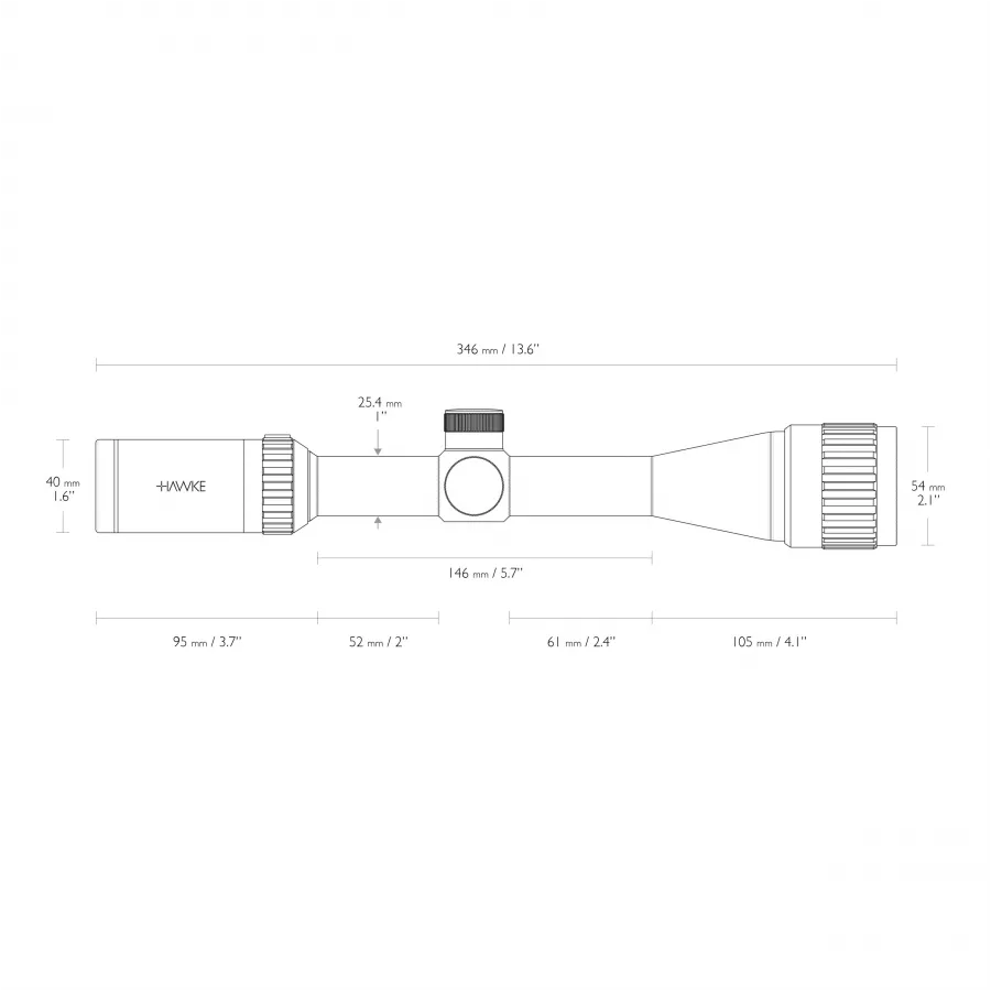 Luneta celownicza Hawke Vantage 1" 4-12x40 AO Mil Dot 4/6