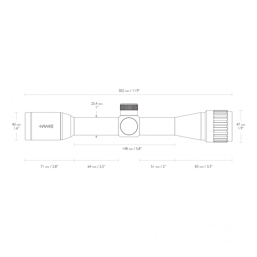 Luneta celownicza Hawke Vantage 1" 4x32 AO Mil Dot
 4/6
