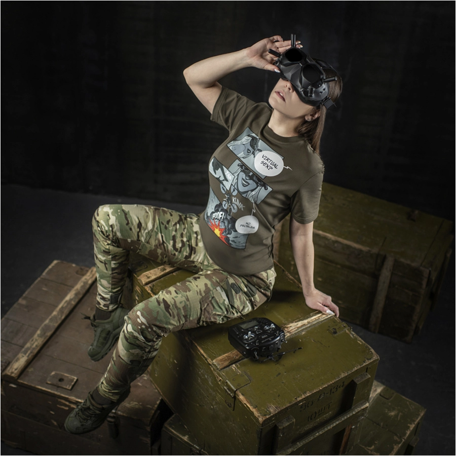 M-Tac Comics Drone Girl dark olive green t-shirt 4/7