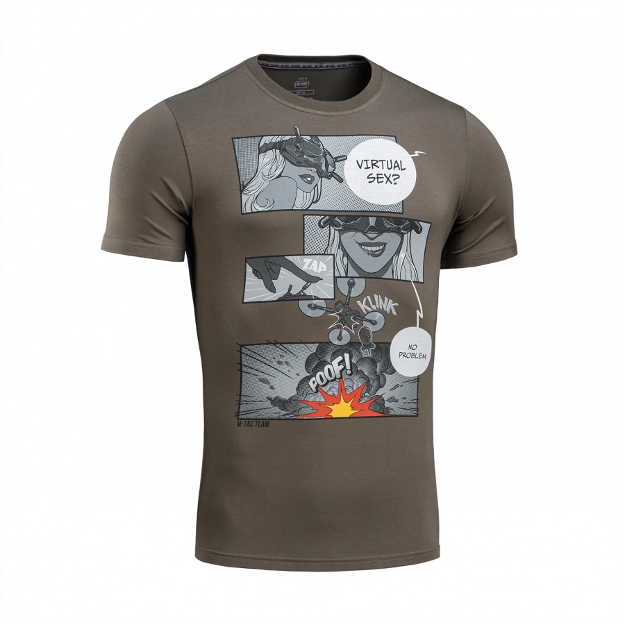 M-Tac Comics Drone Girl dark olive green t-shirt 3/7