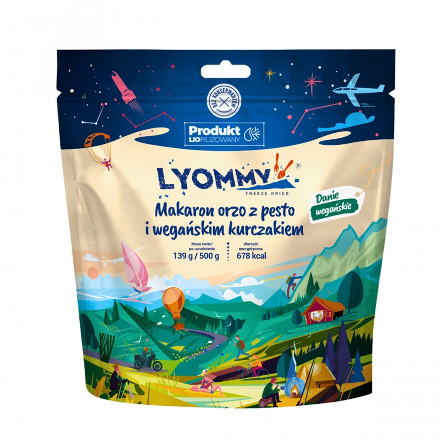 Makaron Lyommy orzo z pesto i wegańskim kurczakiem 500 g 1/2