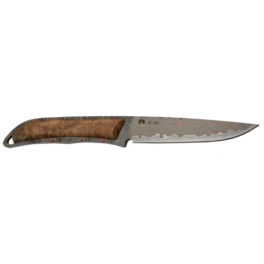 Mcusta Mokume knife with fixed blade 3/8