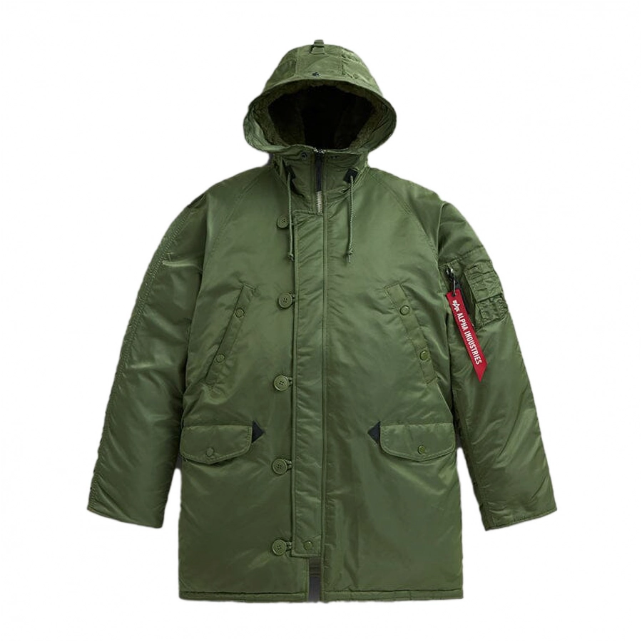 Men's Alpha N3B green jacket 3/4