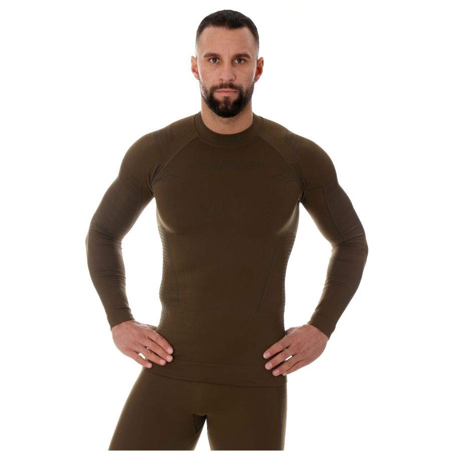 Men's Brubeck Ranger Thermo khaki sweatshirt 1/3