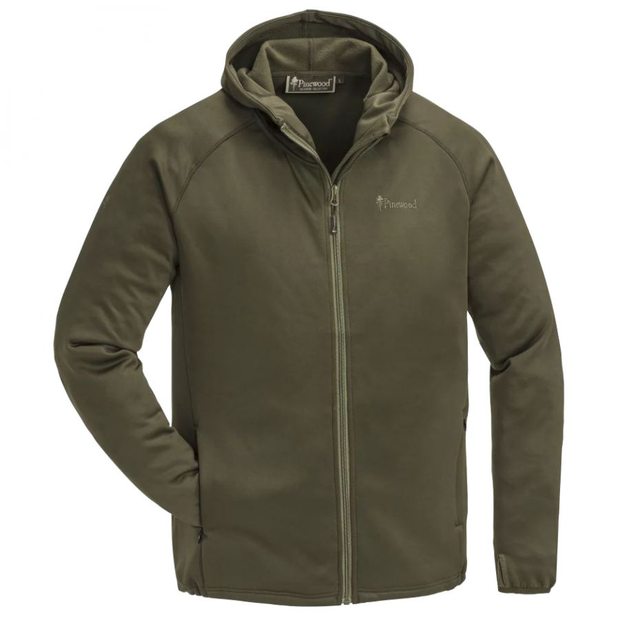 Men's Pinewood Himalaya Active olive fleece sweatshirt 1/2