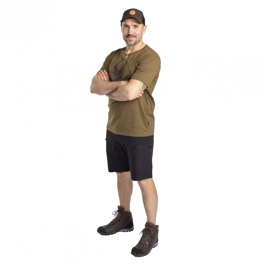 Men's Pinewood Moose olive shirt 3/4