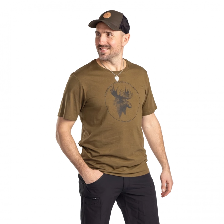 Men's Pinewood Moose olive shirt 4/4