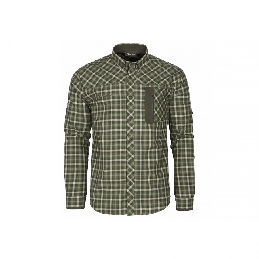 Men's Pinewood Wolf green/white shirt 1/2