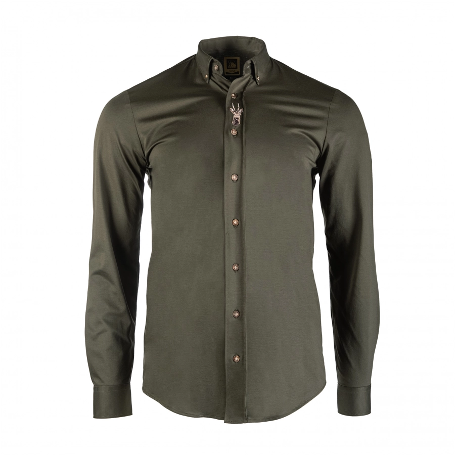 Men's Tagart Goat slim shirt dark green 1/3