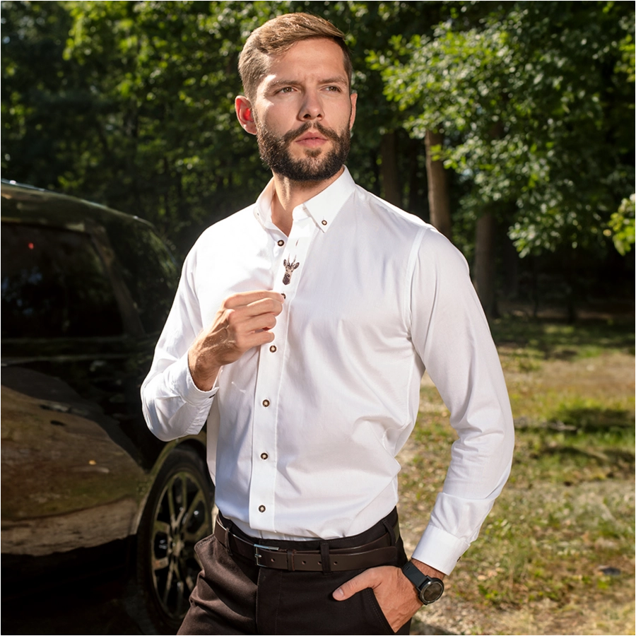 Men's Tagart Goat Slim White Shirt 4/4