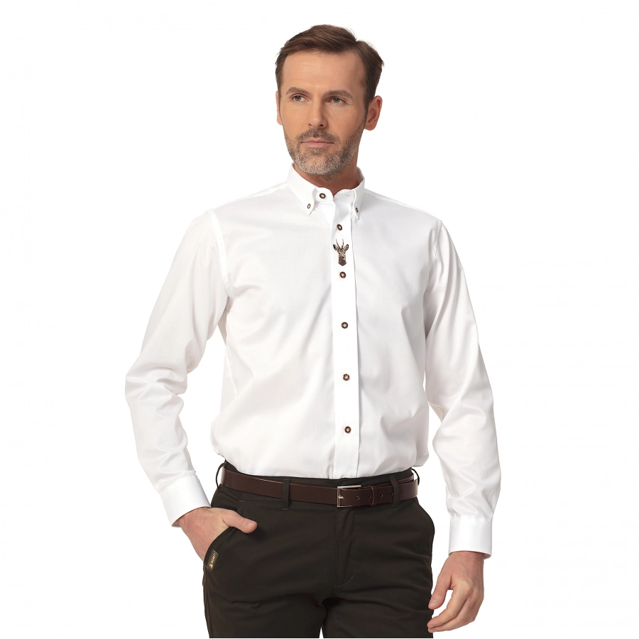 Men's Tagart Goat Slim White Shirt 1/4