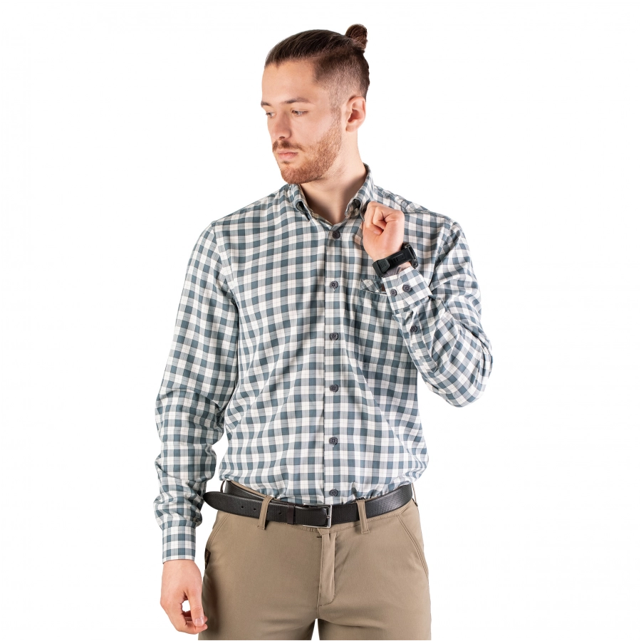 Men's Tagart Malmo slim shirt in ni-white check 1/7