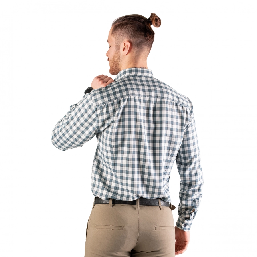 Men's Tagart Malmo slim shirt in ni-white check 2/7