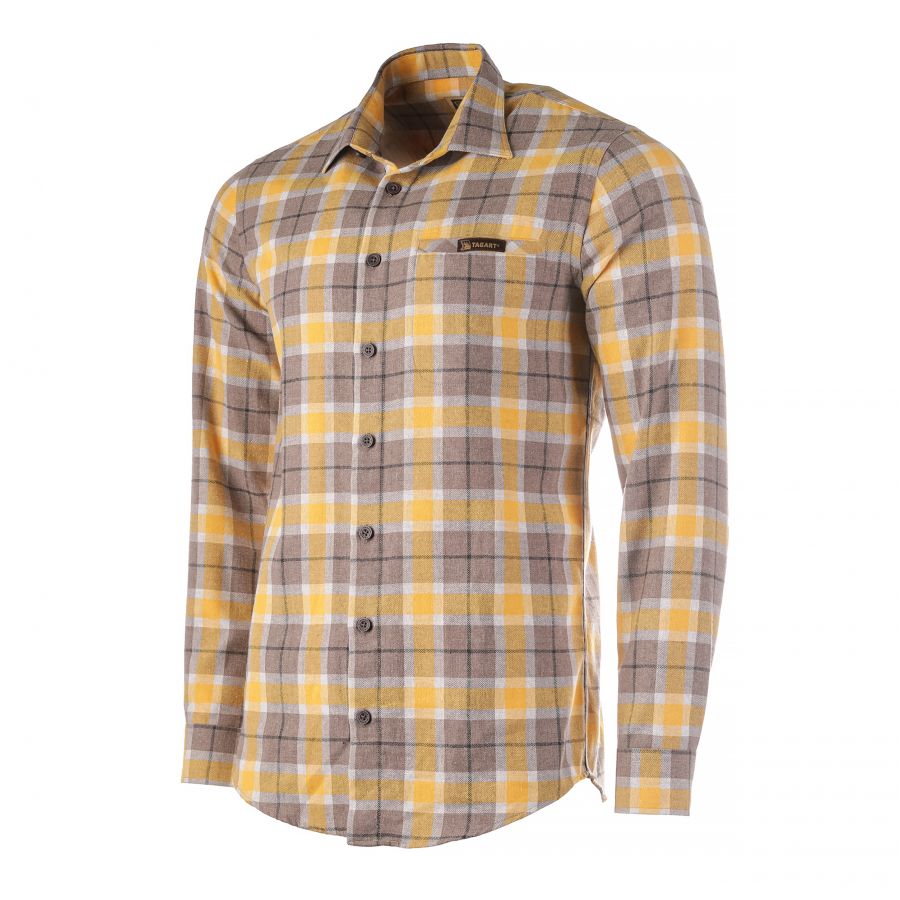 Men's Tagart Sunny shirt, in yellow and brown check 2/4