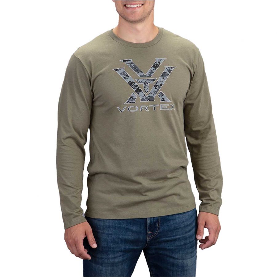 Men's Vortex Digi Camo Core Logo LS olive T-shirt 2/3