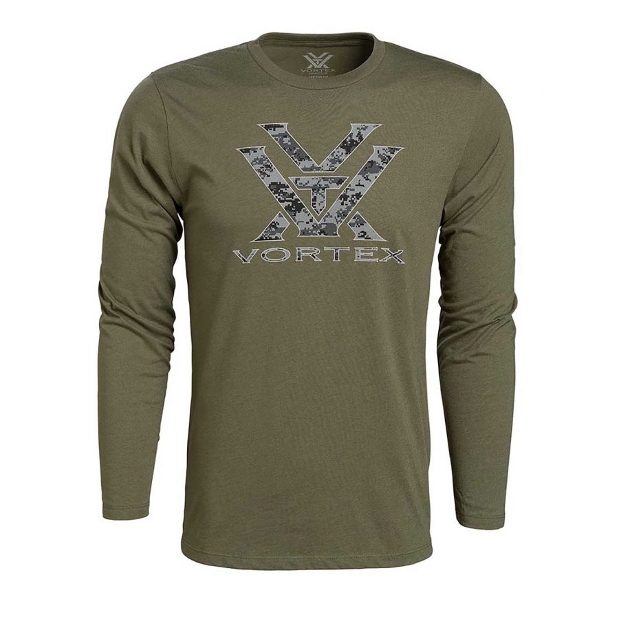 Men's Vortex Digi Camo Core Logo LS olive T-shirt 1/3