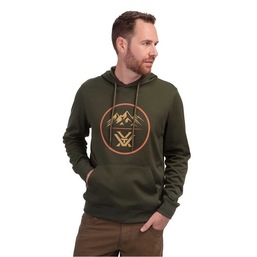 Men's Vortex Three Peaks Performance Olive Sweatshirt 3/5