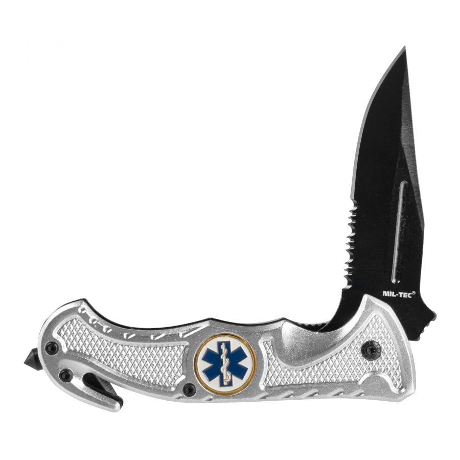 Mil-Tec Rescue knife silver. 3/4