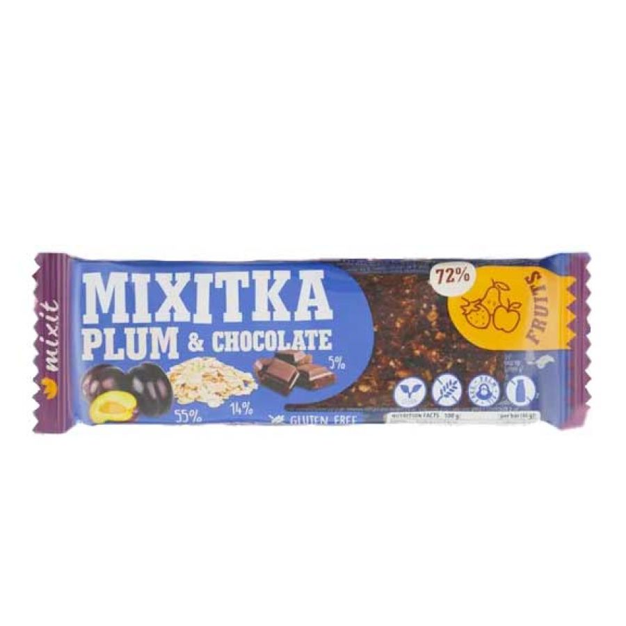 Mixit Mixit plum with chocolate gluten free 46 g 1/1