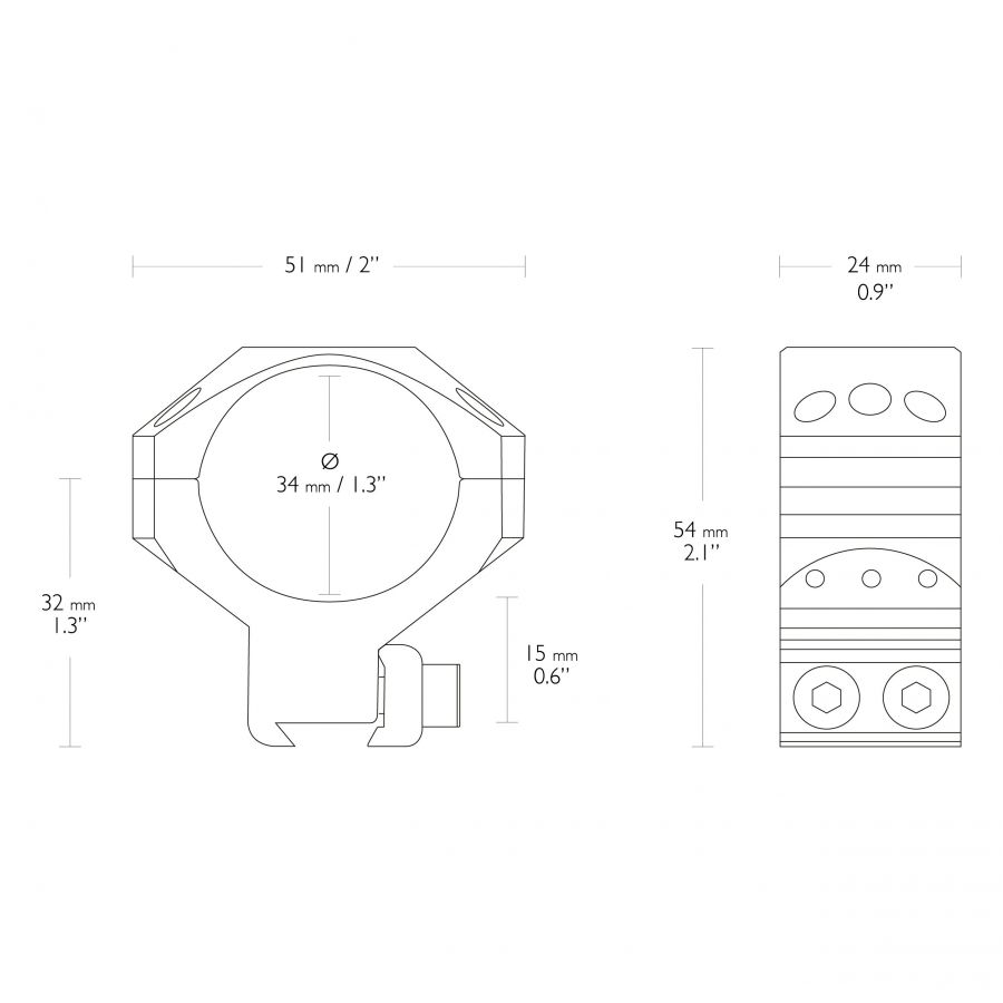 Montaż lunety Hawke Tactical średni 34 mm Dovetail na szynę 11 mm 2/2
