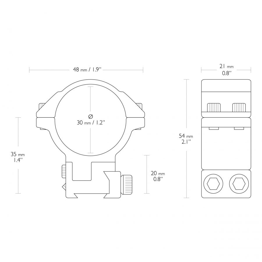 Montaż lunety Hawke z mikroskosem 30 mm wysoki Dovetail na szynę 11 mm 2/2