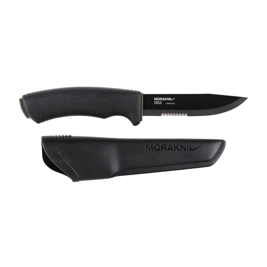 Morakniv Bushcraft SRT knife black part serrated 4/7