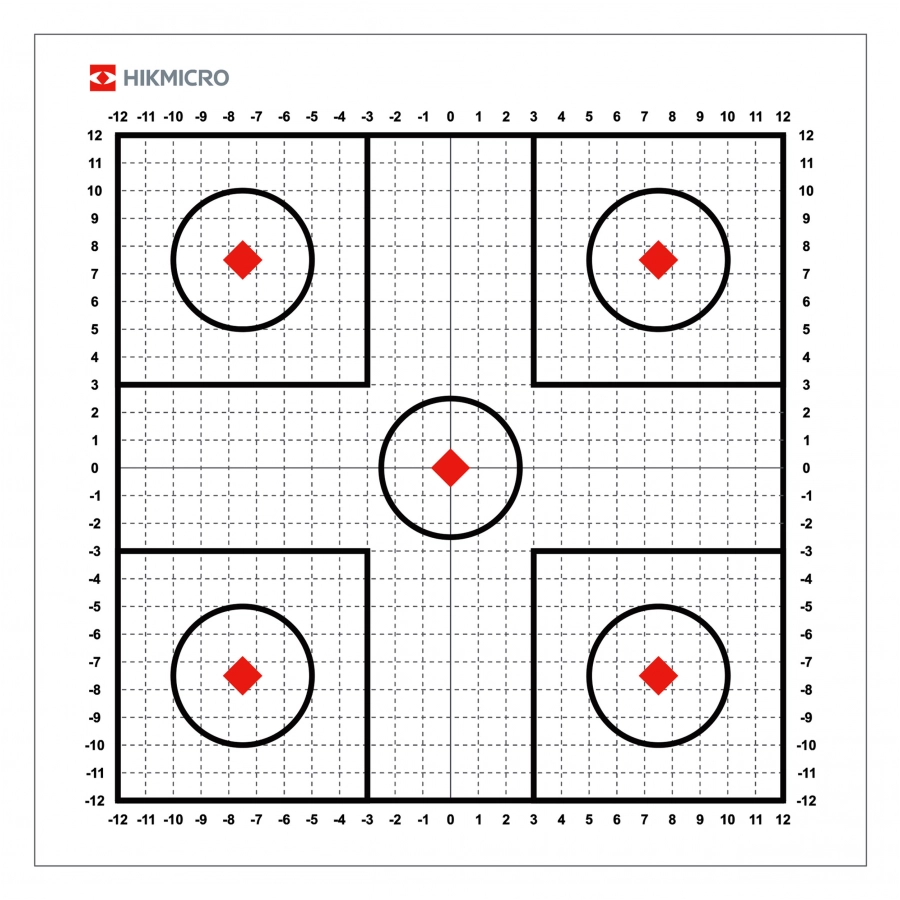 Naklejka termiczna tarcza do przystrzeliwania termowizji HIKMICRO 30x30 cm 10 szt. 1/2