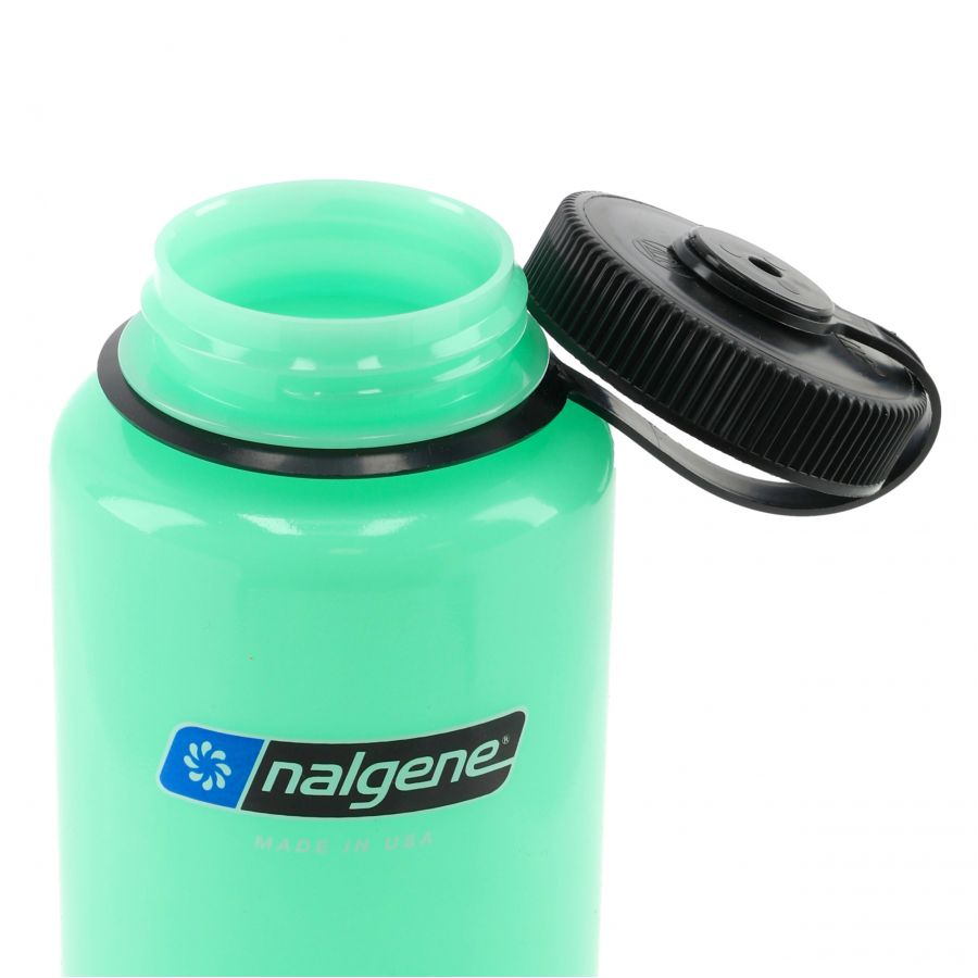 Nalgene Wide Mouth 1 L Glow Green Bottle 3/4