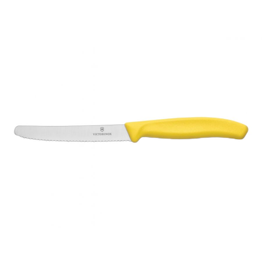 Nóż do pomidorów Victorinox 6.7836.L118 ząbkowany, żółty, zaokrąglona końcówka 1/2