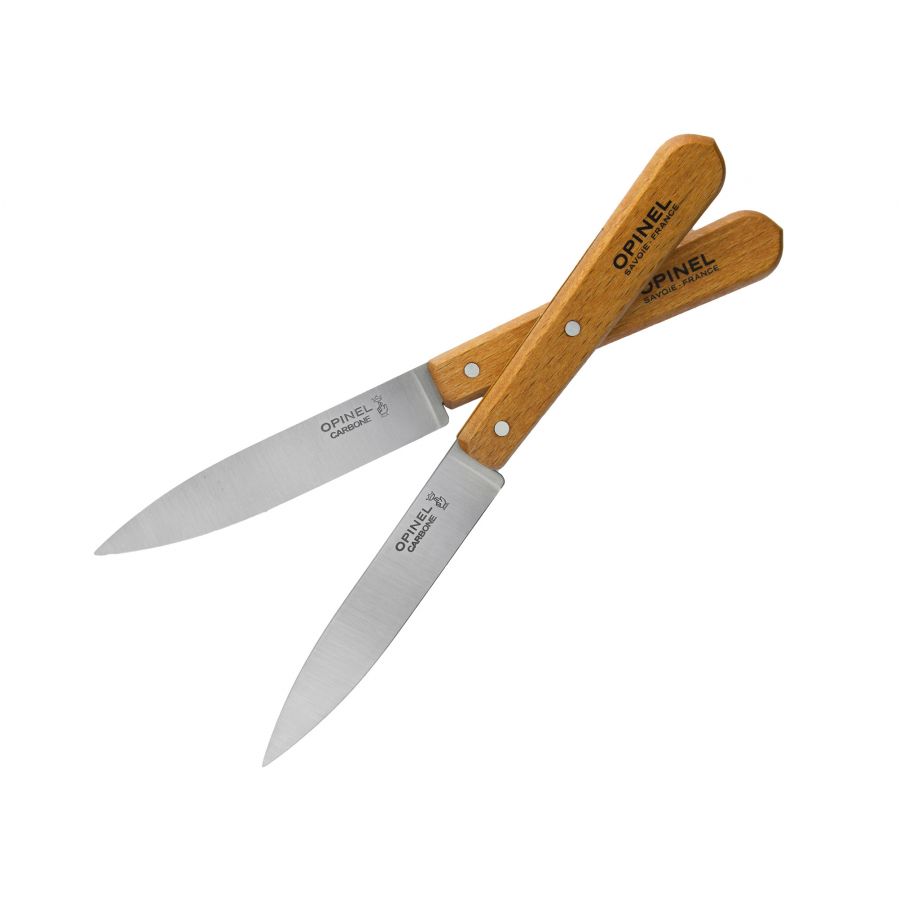 Opinel No.102 Carbon Steel Paring Knives (Set of 2)