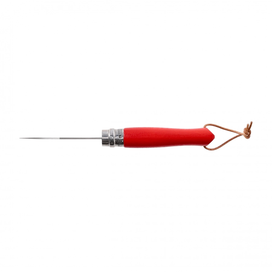 Nóż Opinel Colorama 08 inox grab czerwony z rzemieniem 3/5