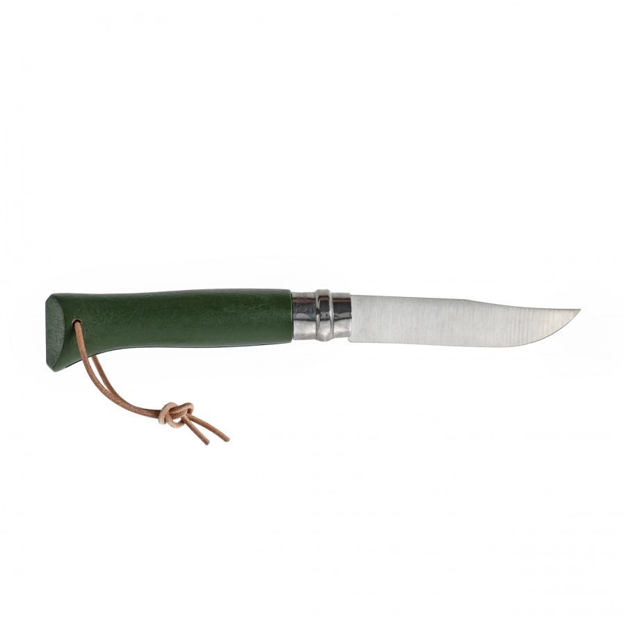 Nóż Opinel Colorama 08 inox grab khaki z rzemieniem 2/5