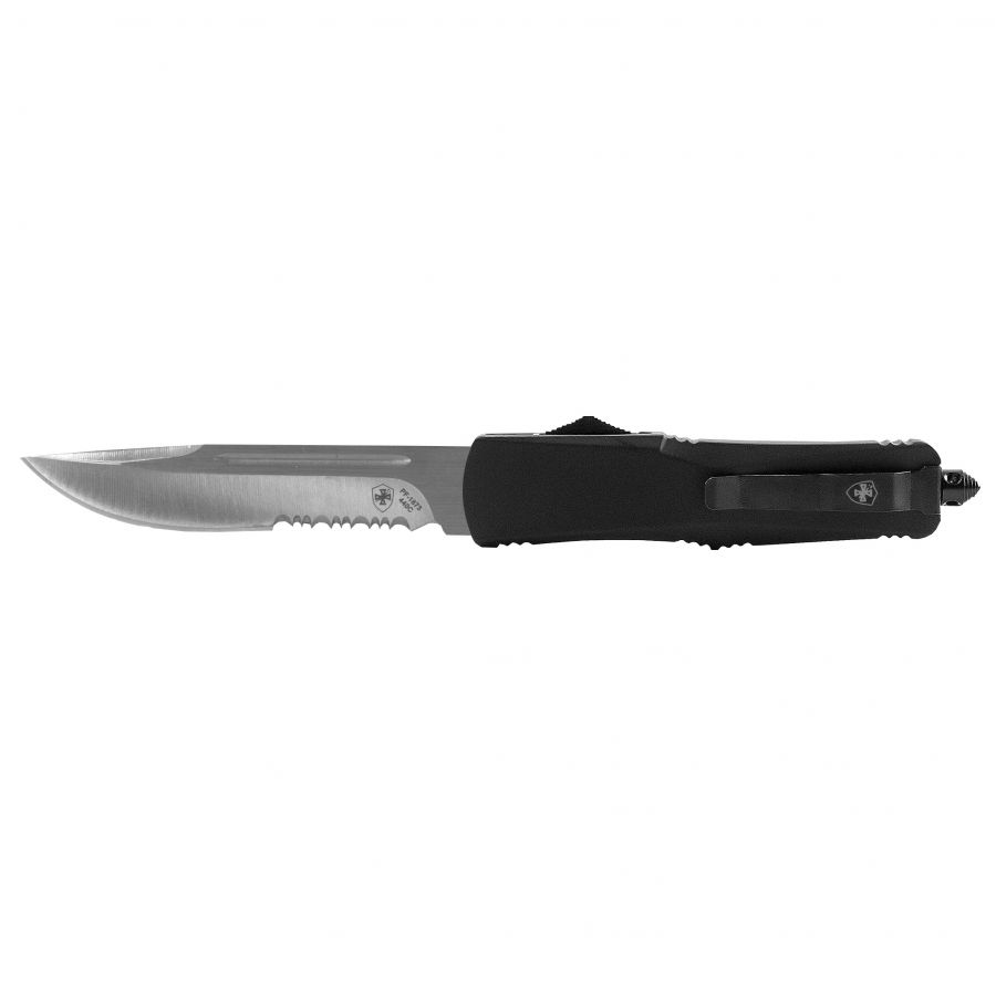 Nóż OTF Templar Knife Large Black Rubber Dagger Serrated Silver 1/1