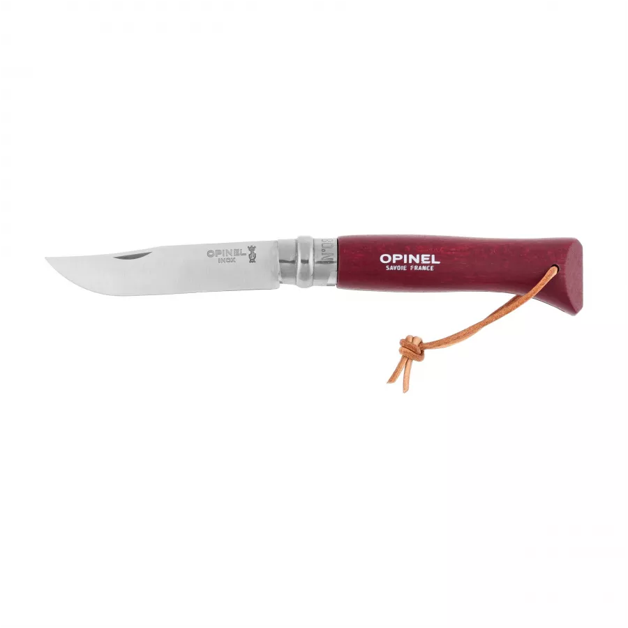 Nóż składany Opinel Colorama 08 inox grab bordowy 1/5