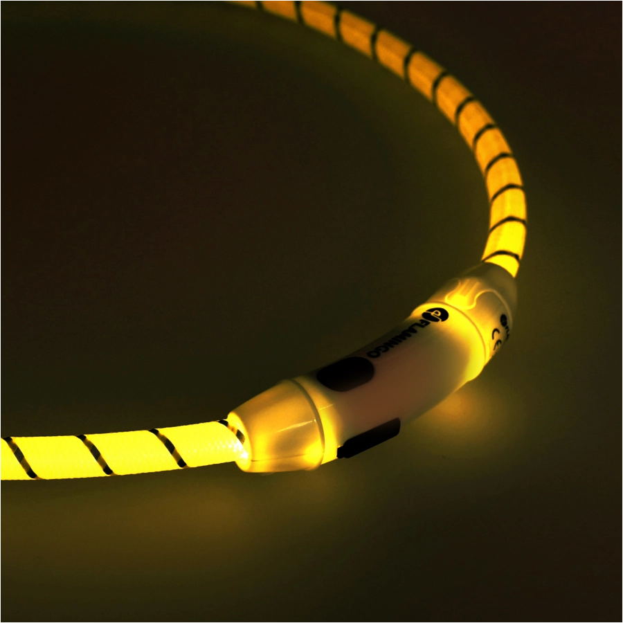 Obroża led dla psa Flamingo Leora żółta 2/4
